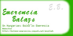 emerencia balazs business card